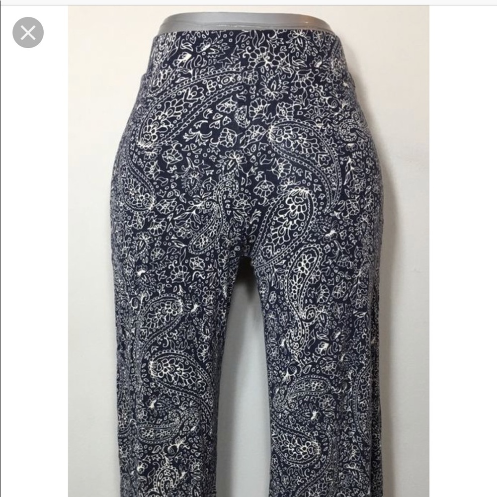 H&M blue paisley pants